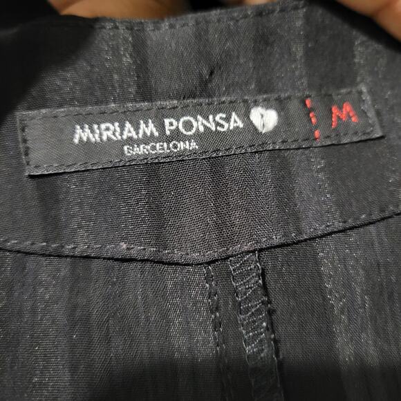 Miriam Ponsa Jumpsuit Black Sheer Asymmetric Zip Relaxed Trouser Size Small - Picture 8 of 15